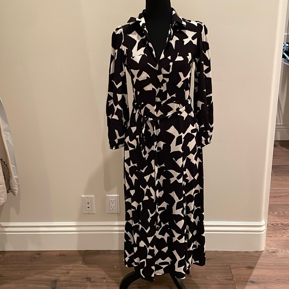 Zara Black and White Maxi Dress